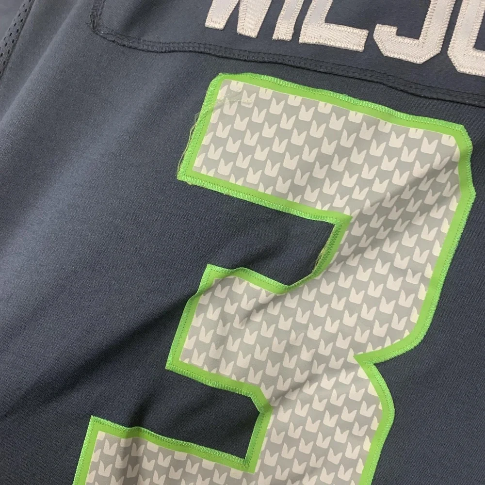 Seattle Seahawks Jersey Mens Large Blue NFL Football Russell Wilson Nike